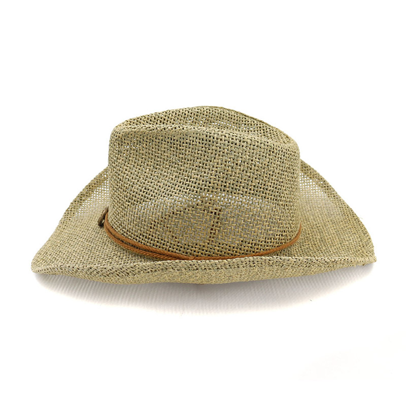 ချိန်ညှိနိုင်သော ကြိုးကြိုး Cowboy Sun Straw Hats