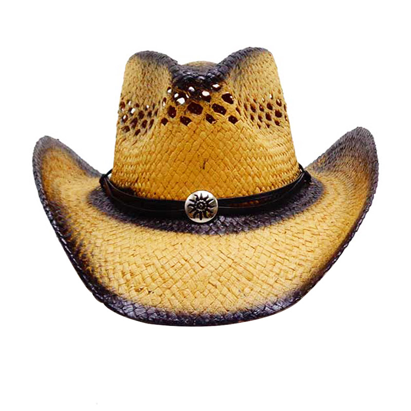 Mens Western Straw Cowboy ဦးထုပ်