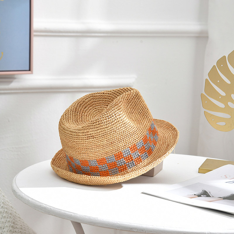 Raffia Straw Crochet Fedora Straw Hat