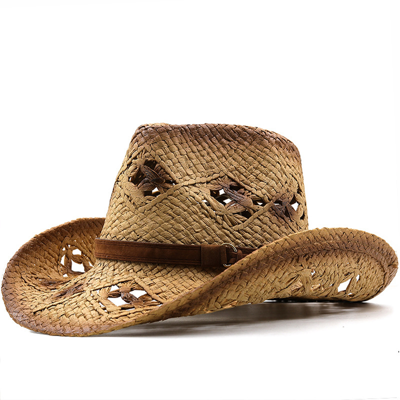 Raffia Straw Mens Cowboy ဦးထုပ်