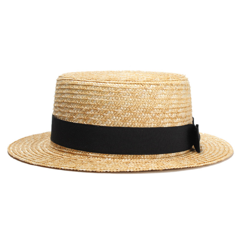 Bowknot ပါသော Straw Boater ဦးထုပ်