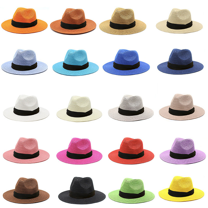 လက်ကား ရိုးရိုးသန့်သန့် Fedora Sun Straw Hat